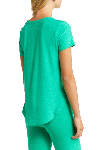 Shop Beyond Yoga On The Down Low T-shirt In Green Grass Heather
