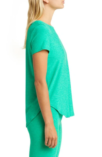 Shop Beyond Yoga On The Down Low T-shirt In Green Grass Heather