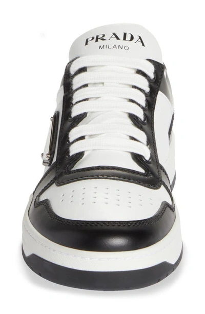 Shop Prada Downtown Logo Low Top Sneaker In White/ Black