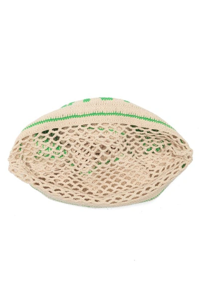 Shop Clare V Crochet Netty Tote In Natural/ Green Bon Vivant