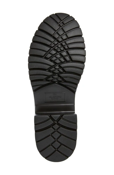 Shop Valentino M-way Rockstud Lug Sole Chelsea Boot In 0no - Black