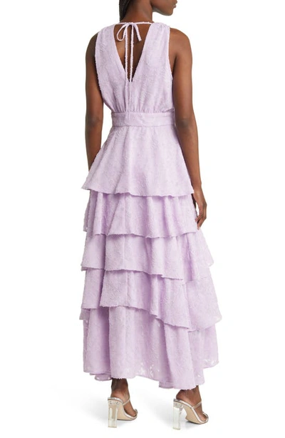 Shop Chelsea28 Tiered Sleeveless Dress In Purple Bloom