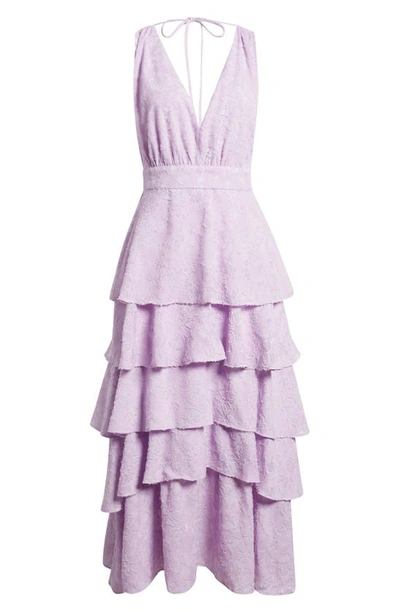 Shop Chelsea28 Tiered Sleeveless Dress In Purple Bloom