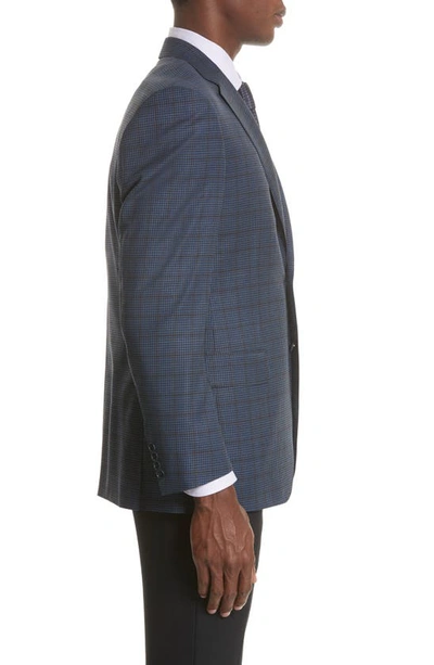 Shop Canali Classic Fit Check Wool Sport Coat In Navy