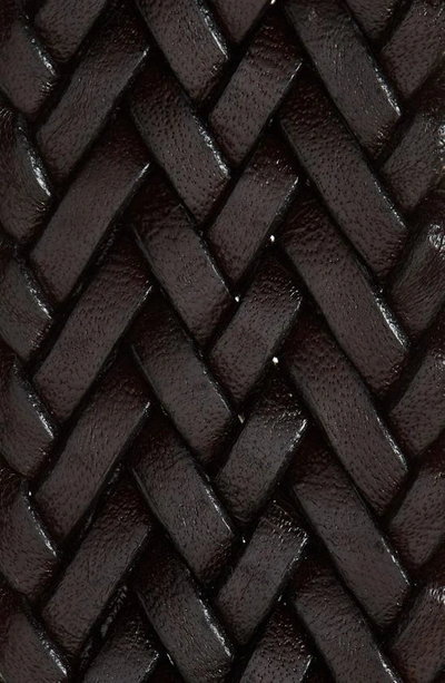 Tom Ford Oval Buckle Woven Belt In Dark Brown