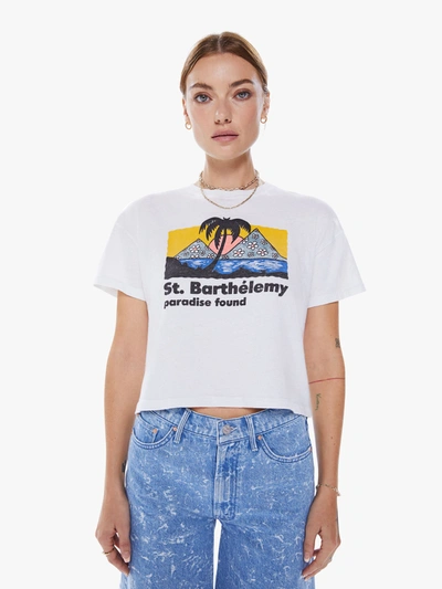 Shop Mother The Grab Bag Crop Tee Shirt St. Barts Tee Shirt In White