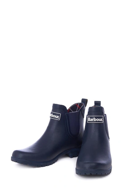 Shop Barbour Wilton Chelsea Rain Boot In Navy