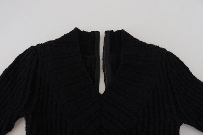 Shop Dolce & Gabbana Black Wool Knitted Sheath Sweater Women's Dress
