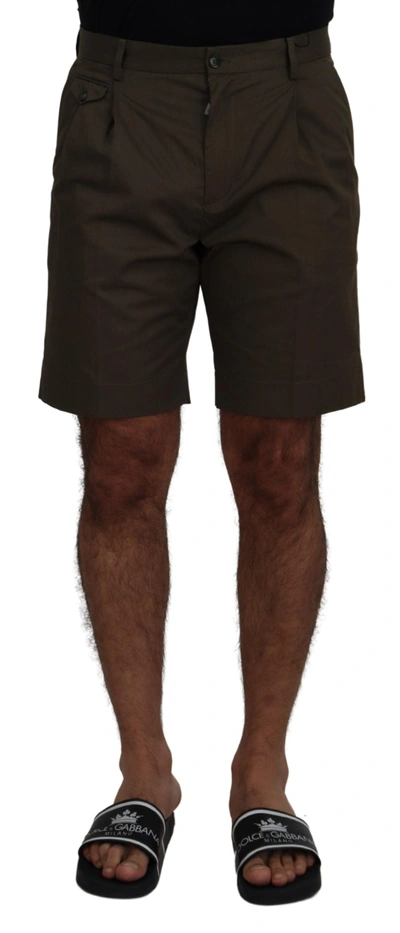 Shop Dolce & Gabbana Green Chinos Cotton Casual Men's Shorts