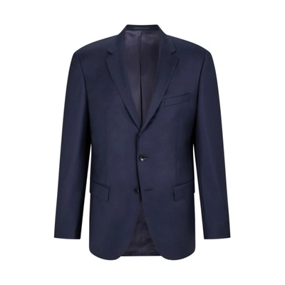 Hugo Boss Slim-fit Tailored Jacket In Mid-weight Virgin Wool In Blue |  ModeSens
