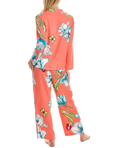 Shop Natori 2pc Wild Poppy Pajama Set In Orange