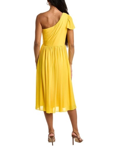 Shop Mikael Aghal Midi Dress In Yellow