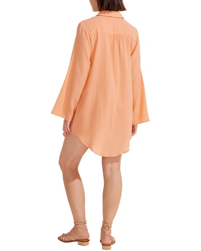 Shop Auguste Maxine Shirt Mini Dress In Orange