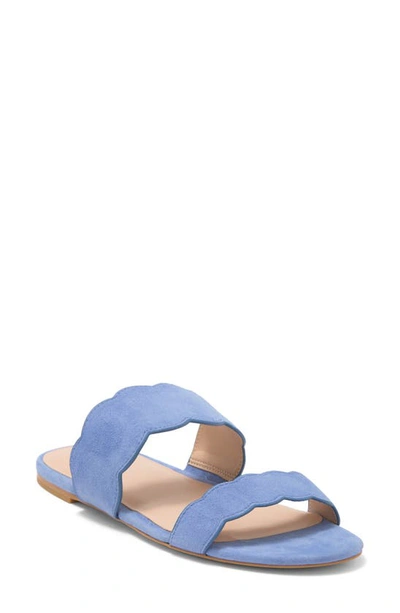 Stuart Weitzman Santorini Scallop Slide Sandal In Periwinkle