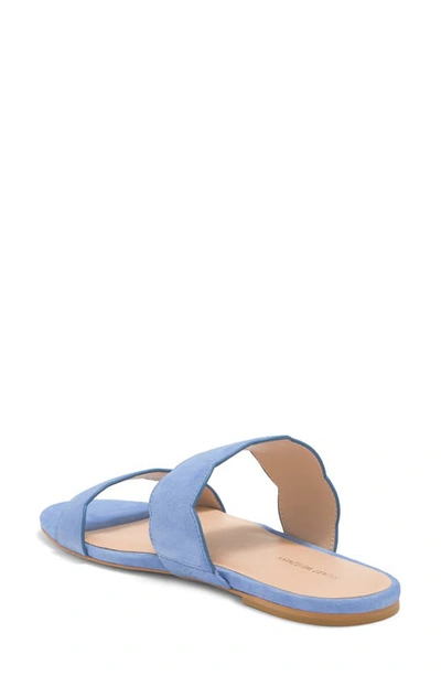Stuart Weitzman Santorini Scallop Slide Sandal In Periwinkle