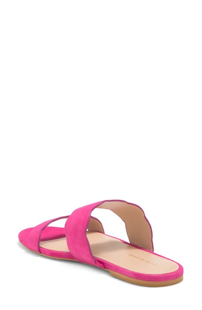 Stuart Weitzman Santorini Scallop Slide Sandal In Peonia