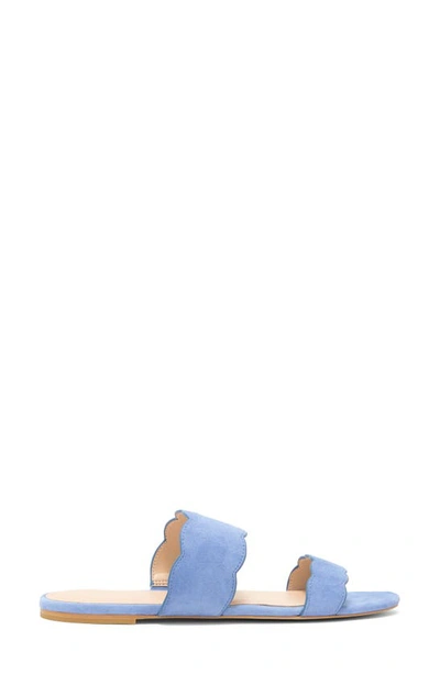 Stuart Weitzman Santorini Scallop Slide Sandal In Periwinkle
