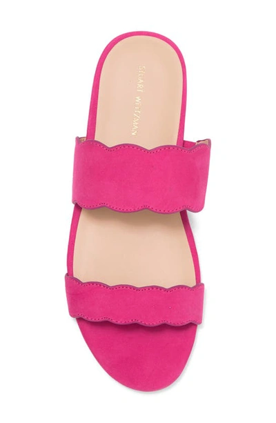 Stuart Weitzman Santorini Scallop Slide Sandal In Peonia