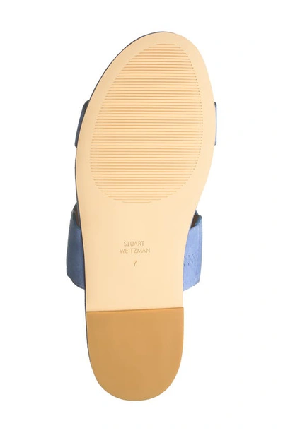 Stuart Weitzman Santorini Scallop Slide Sandal In Periwinkle