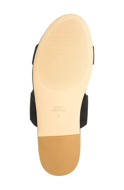 Stuart Weitzman Santorini Scallop Slide Sandal In Black