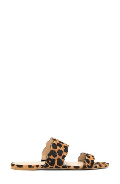 Stuart Weitzman Santorini Scalloped Leopard-print Calf Hair Sandals In Classic
