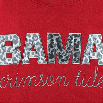 Shop Pressbox Crimson Alabama Crimson Tide Steamboat Animal Print Raglan Pullover Sweatshirt