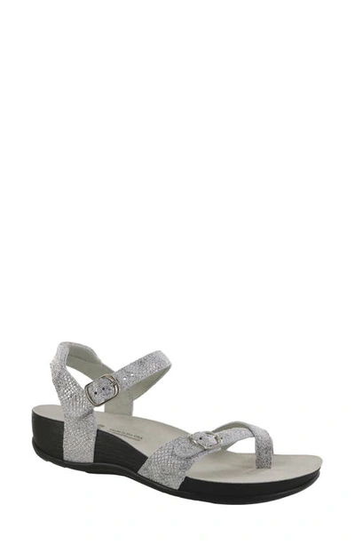 Shop Sas Pampa Wedge Sandal In Plata