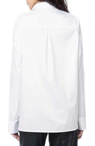 Shop Zadig & Voltaire Thebe Pop Cotton Button-up Shirt In Judo