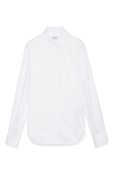 Shop Zadig & Voltaire Thebe Pop Cotton Button-up Shirt In Judo