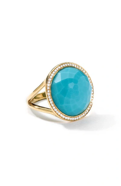 Shop Ippolita Lollipop Diamond & Turquoise Ring In Gold/ Turquoise/ Diamond