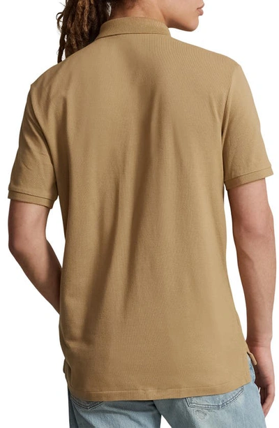Polo Ralph Lauren Two-button Cotton Polo With Logo In Tan/ Cream