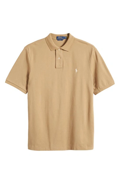Polo Ralph Lauren Two-button Cotton Polo With Logo In Tan/ Cream