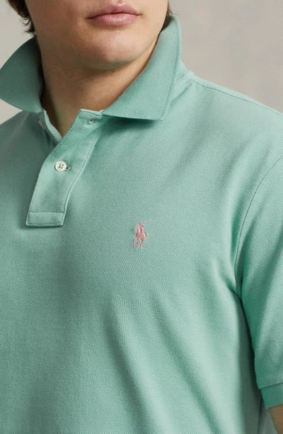 Shop Polo Ralph Lauren Cotton Polo In Green/ Pink Pp