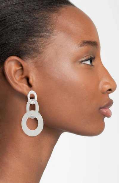 Shop Ippolita Flat Links Triple Drop Earrings In Sterling Silver