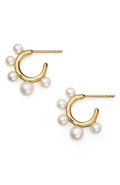 Shop Ippolita Nova Teeny Freshwater Pearl Hoop Earrings In Gold