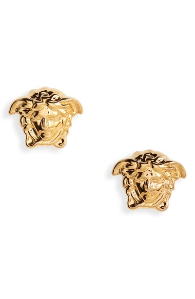 Shop Versace Palazzo Medusa Stud Earrings In  Gold