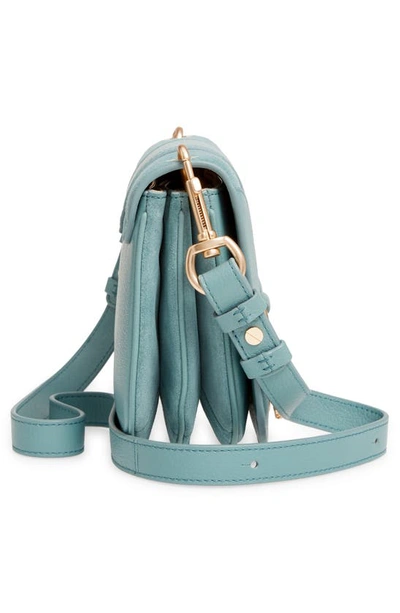 Shop See By Chloé Hana Suede & Leather Shoulder Bag In Mineral Blue