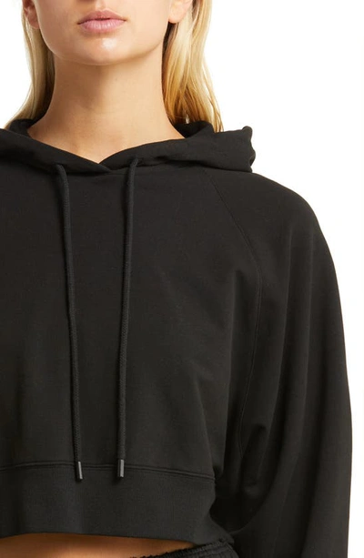 Shop Alo Yoga Double Take French Terry Crop Hoodie In Black