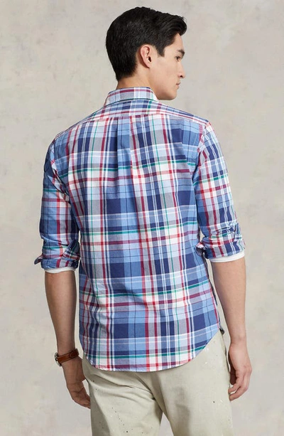 Shop Polo Ralph Lauren Classic Fit Plaid Button-down Oxford Shirt In Blue Multi