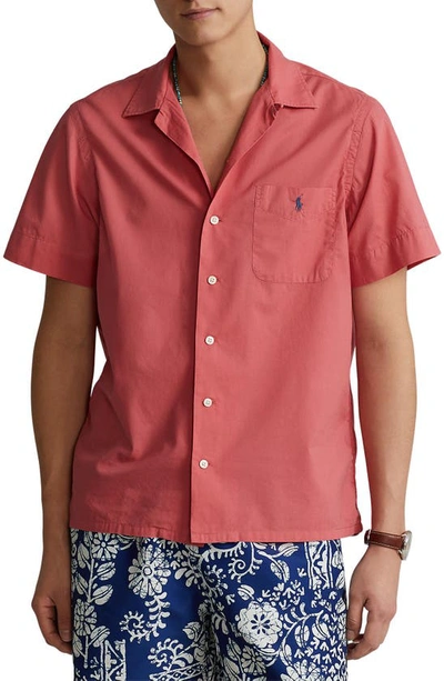 Shop Polo Ralph Lauren Short Sleeve Camp Shirt In Red
