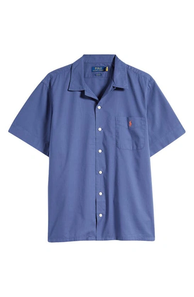 Shop Polo Ralph Lauren Classic Fit Short Sleeve Button-up Shirt In Navy