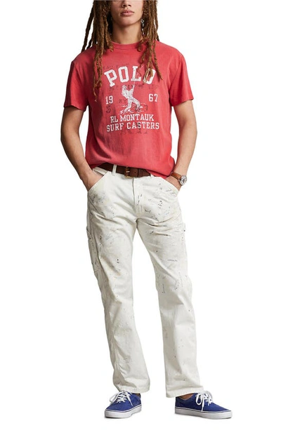 Shop Polo Ralph Lauren Yacht Club Classic Fit Cotton Jersey Graphic T-shirt In Red