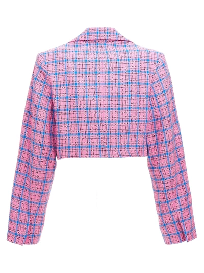 Shop Ganni Cropped Blazer Jackets Pink