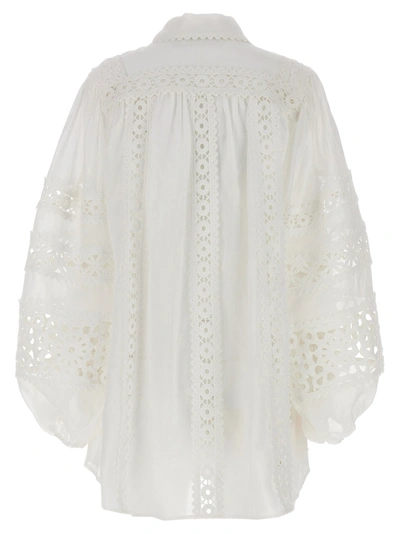 Shop Zimmermann Devi S Accessory Billow Shirt, Blouse White
