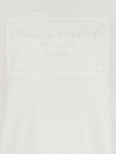 Shop Dolce & Gabbana Embossed Logo T-shirt White