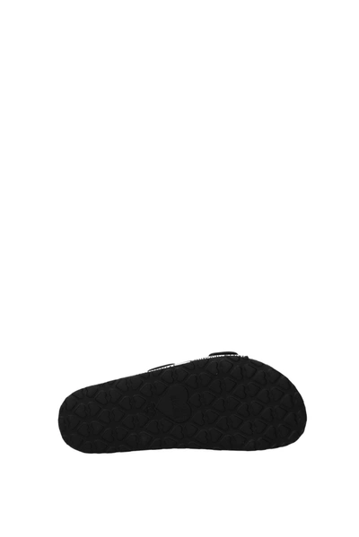 Shop Love Moschino Slippers And Clogs Leather Black White