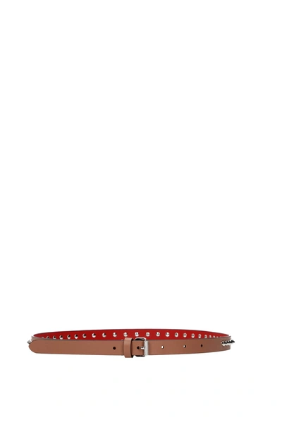 Shop Christian Louboutin Thin Belts Leather Pink