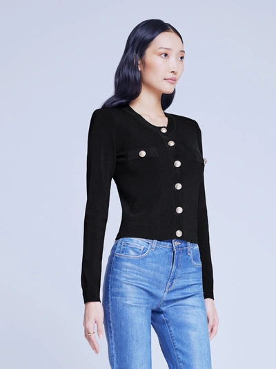 Shop L Agence Toulouse Cardigan In Black