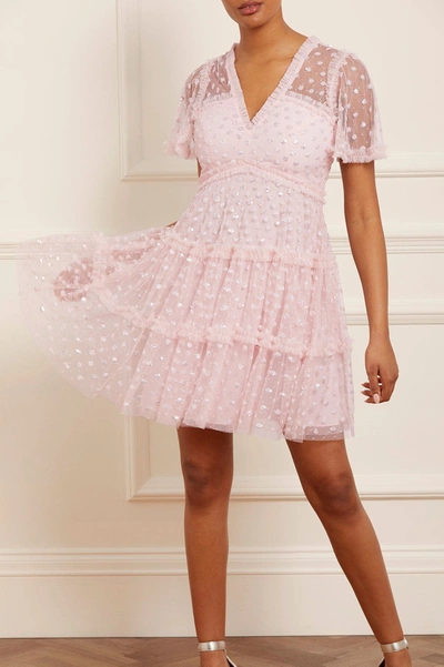Shop Needle & Thread Thea Mini Dress In Pink