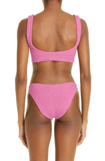 Shop Hunza G Crinkle Two-piece Swimsuit In Bubblegum